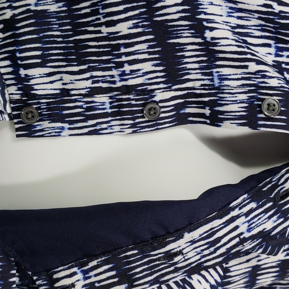 Banana Republic Blue/ White Dress w Pleats, Sz 0 - Picture 6 of 8